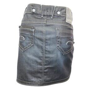 G-STAR Coated Dark Wash Denim Mini Skirt 29